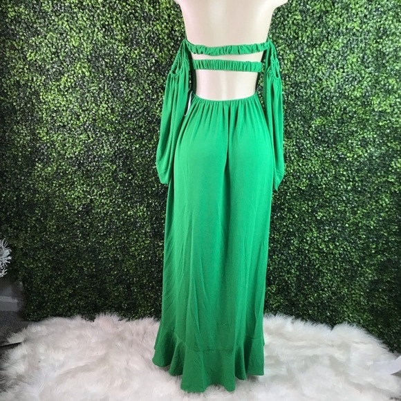 Kelly green strapless maxi dress - Picture 4 of 6